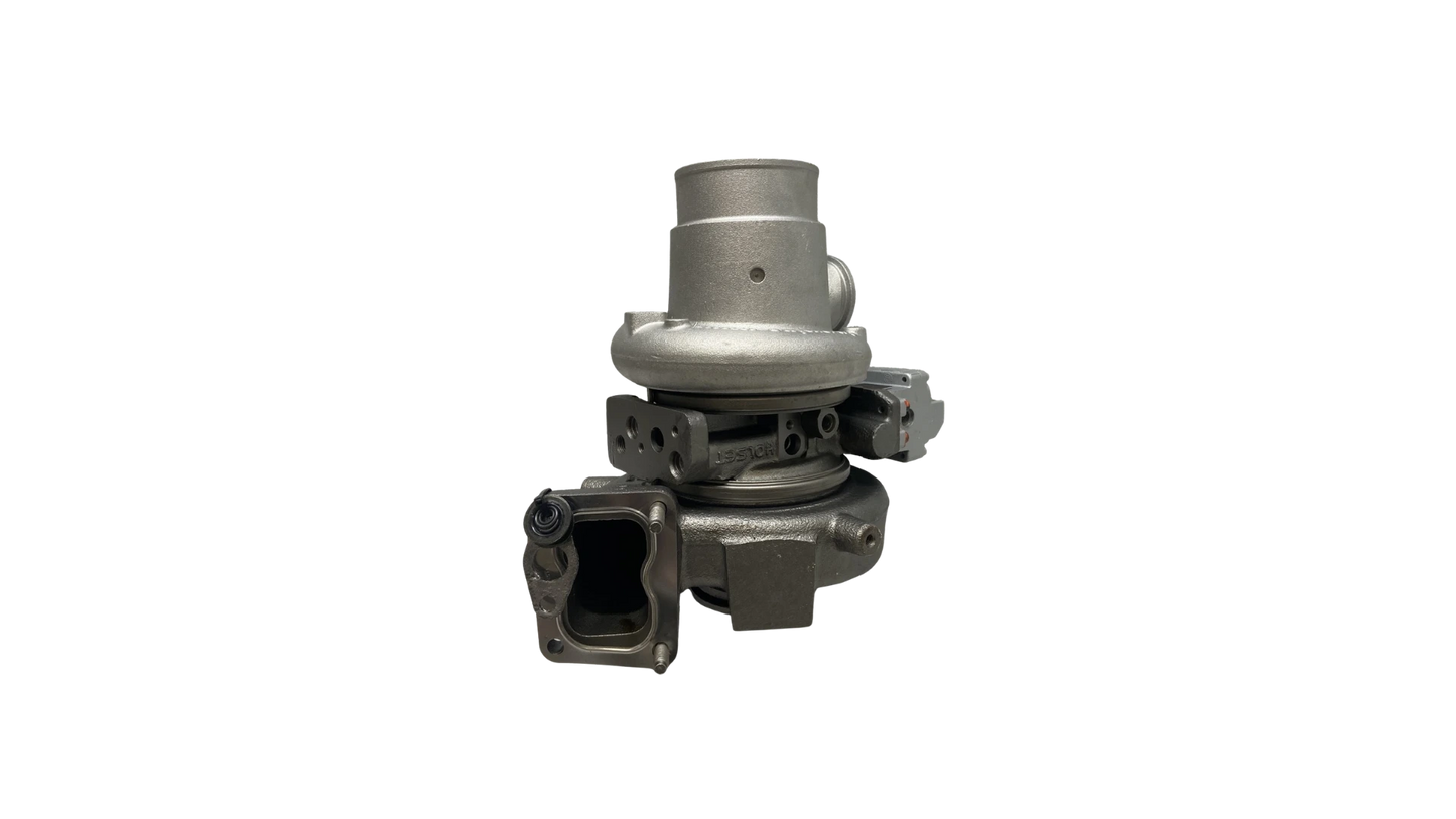 Cummins 3796069 VGT turbocharger with actuator mounting flange view