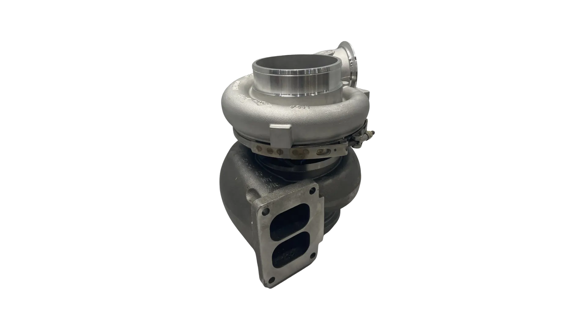Detroit Diesel 23518588 turbocharger mounting flange angle view